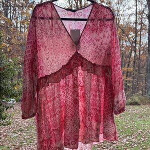 Zara Pink Boho Blouse